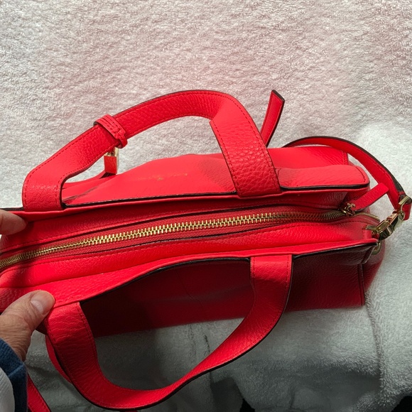 NWOT ♠️ Kate Spade Red Leather Satchel Crossbody - Picture 3 of 14